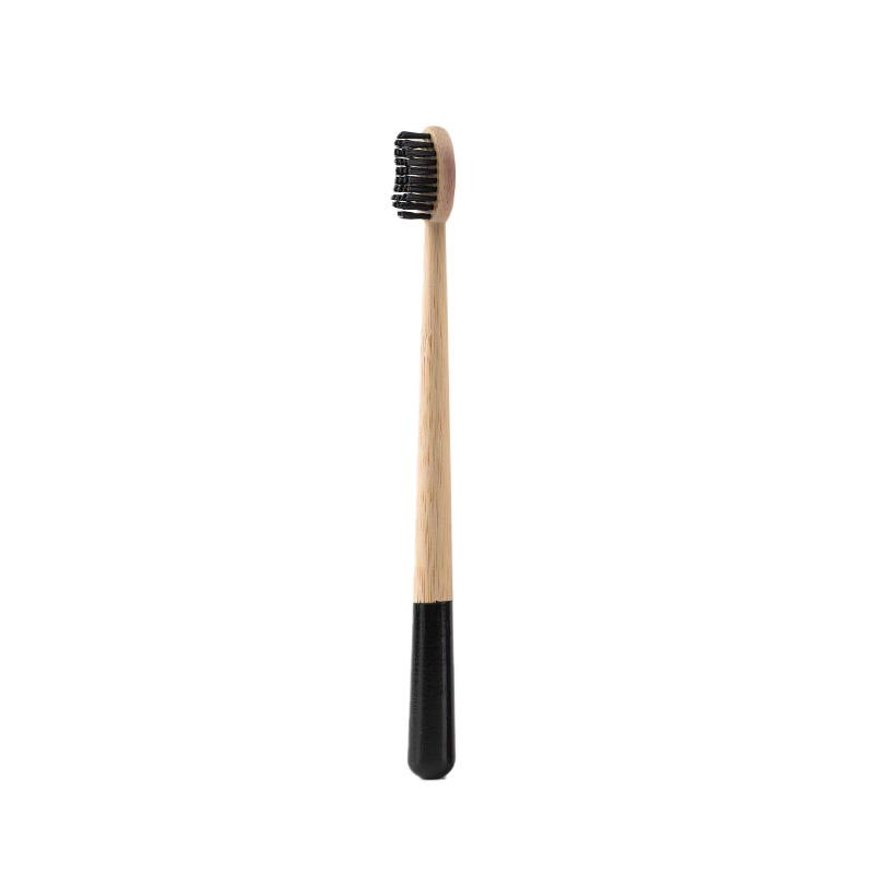Custom Packaging and Logo Eco-Friendly Biodegradable Color Paint Waterdrop Shape Charcoal Soft Bristle Bamboo Toothbrush чёрный