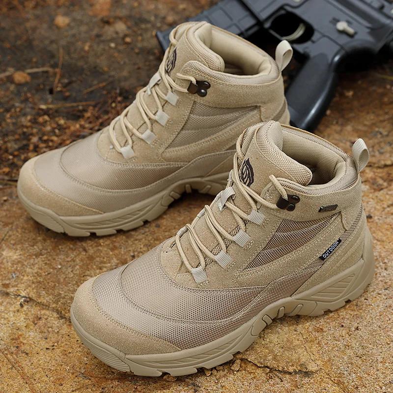 Men Tactical Boots Waterproof Army Plus Work Climbing Shoes Size Boot Anti-Slip Casual Outdoor Military Brand Ankle Hiking Shoes