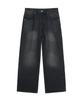 X Container Deep Washed Wide Denim Pants (Washed Black)