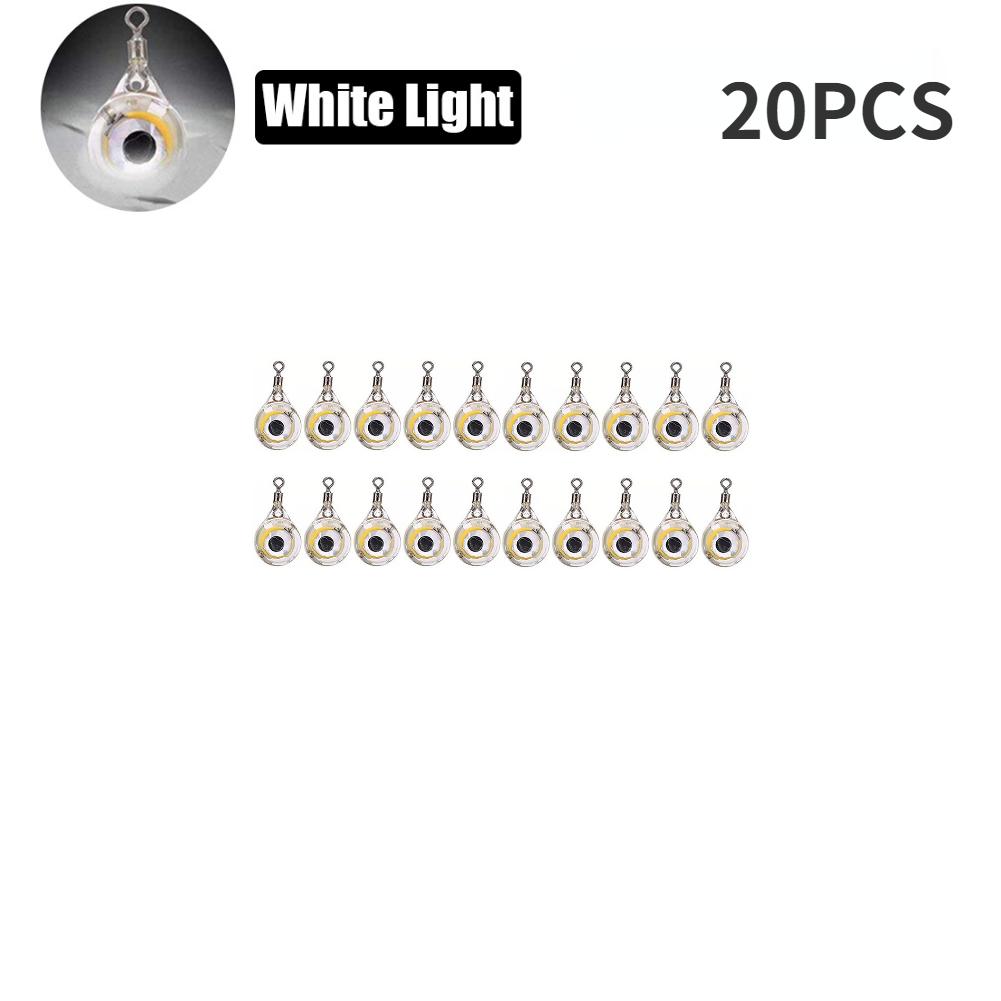 10-200pcs Mini Fishing Lure Light LED Deep Drop Underwater Eye Shape Squid Fish Bait Luminous Lure for Attracting Fish