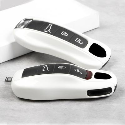 Pure White Key Shell Cover for Porsche: Cayenne, Macan, 718, Taycan, 911, Panamera
