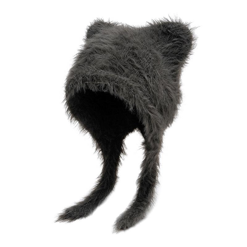 Plush Bear Hat Women's Autumn Winter Hat Ear Protection Hat Warm Wool Hat
