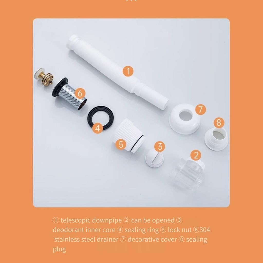 Bathroom Washbasin Drain Pipe Anticlogging Sink Strainer Stretchable Deodorant Pipelines Sink Hose Plumbing Enduring