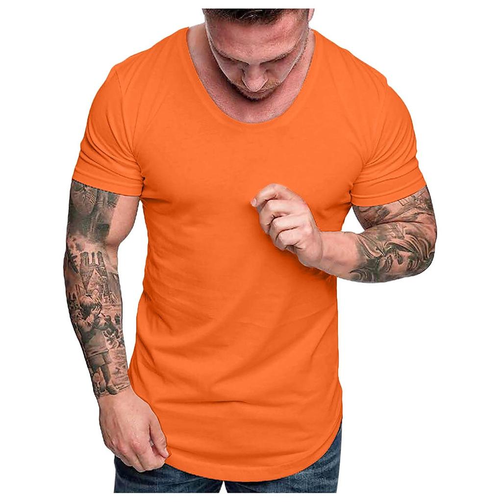 Fashion Men's Summer Slim Fit Casual  Short Sleeve T-shirt Top Blouse