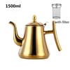 1.0L/1.5L/2.0L Stainless Steel Teapot, Tea Kettle with Removable Infuser for Loose Flower Tea Coffee Kettle for Stovetop Safe
