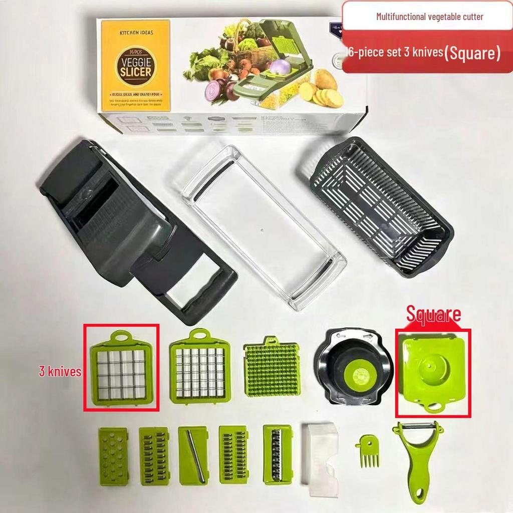 Multi-functional Vegetable Cutter & Potato Peeler Set: Slicer, Shredder, Dicer, Grater, Kitchen Gadget.