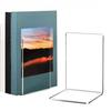 4Pcs Book End Transparent Acrylic Bookends Smooth Surface L-Shaped Book Storage Rack School
