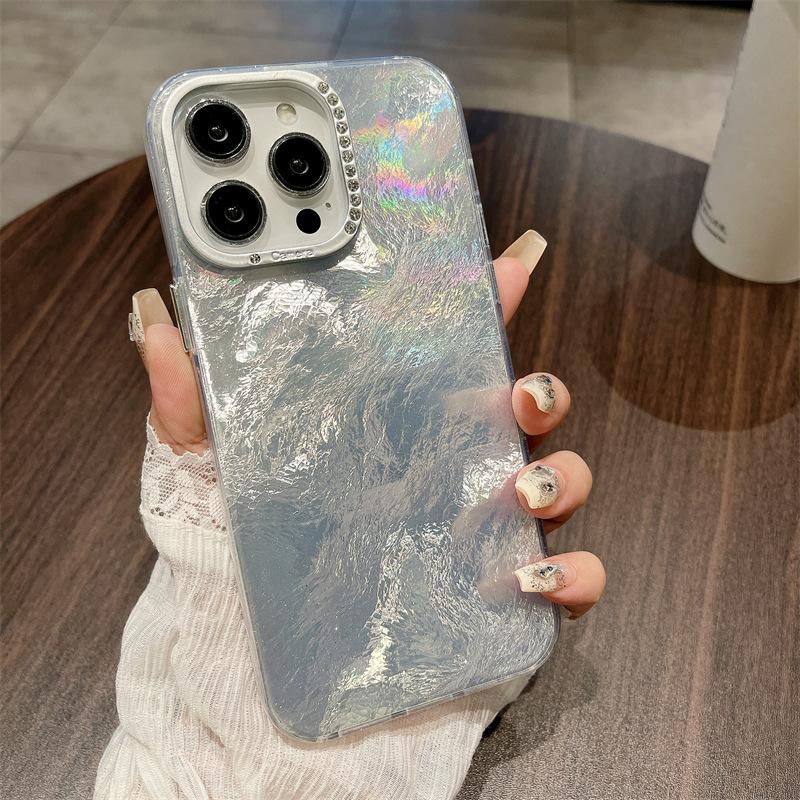 Μοτίβο Αλουμινόχαρτου Παγόβουνου για Κινητό Τηλέφωνο Apple 15 Διασημότητα Διαδικτύου Θήκη IPhone14 Φλας Διαμάντι Φακός 13Promax Σκληρή Θήκη Μόδα