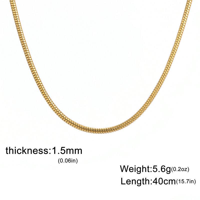 Superfine Round Snake Bone Chain Necklace - 0.9/1.2/1.5/2mm Thick, Versatile Clavicle Accessory for DIY Jewelry Making