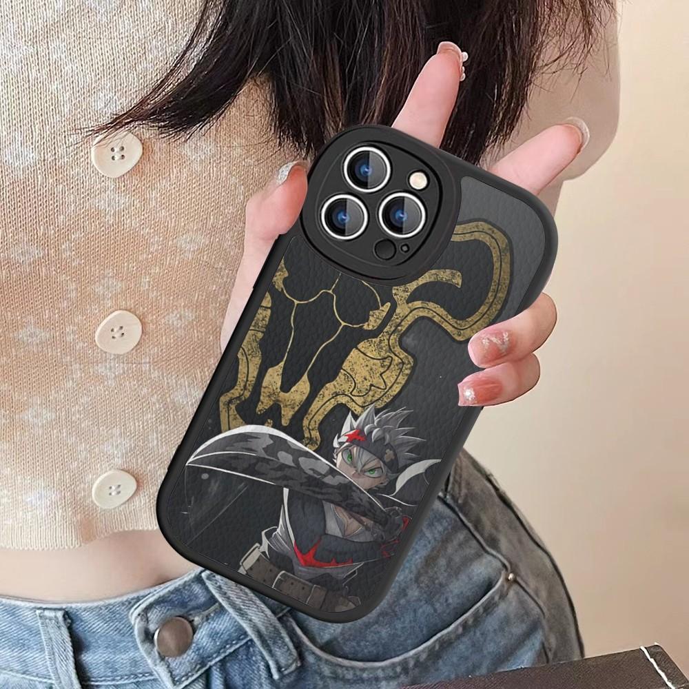 Black Clover Phone Case Hard Leather For IPhone 16 15 14 13 12 Mini 11 14 Pro Max Xs X Xr 7 8 Plus Fundas
