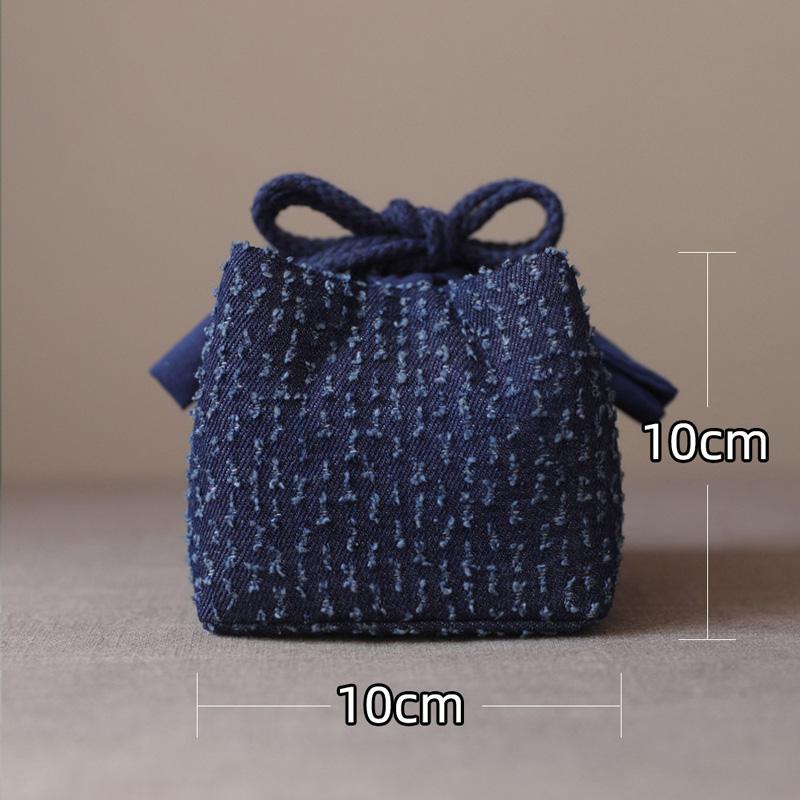 Teetassen-Tasche Tragbare Reise-Teegeschirr-Aufbewahrungstasche Teekannen Vier oder Sechs Tassen Große Stofftasche Outdoor-Organizer Denim-Organizer