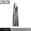 Za Export New Arrival Women's Clothing ZR Fashion Style Asymmetric Beaded Silk Satin Texture Midi Skirt Dress 502920