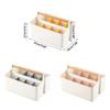 Practical Storage Box with Wooden Handle Multi Compartment Table Storage Box for Sorting Stationery Notebooks Folders