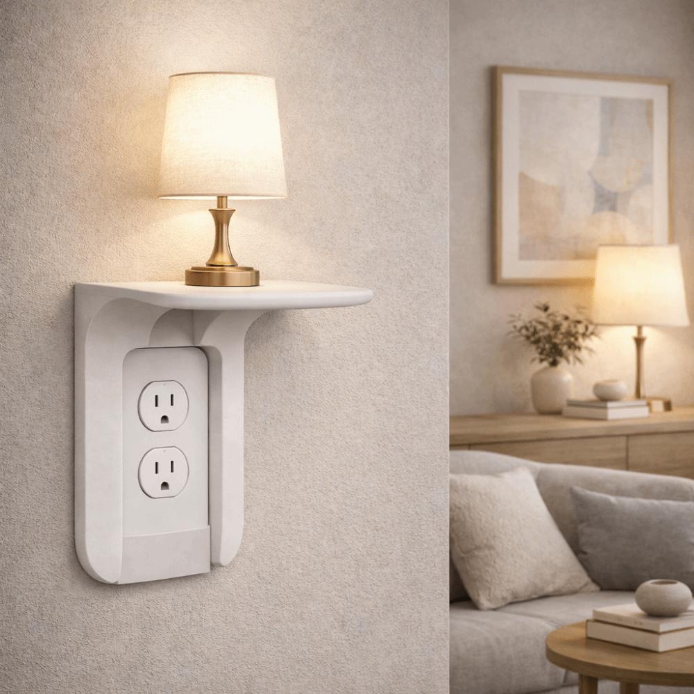 2PCS No Drilling Socket Holder Plastic USB Rack Convenient Phone Charging Holder  Bathroom
