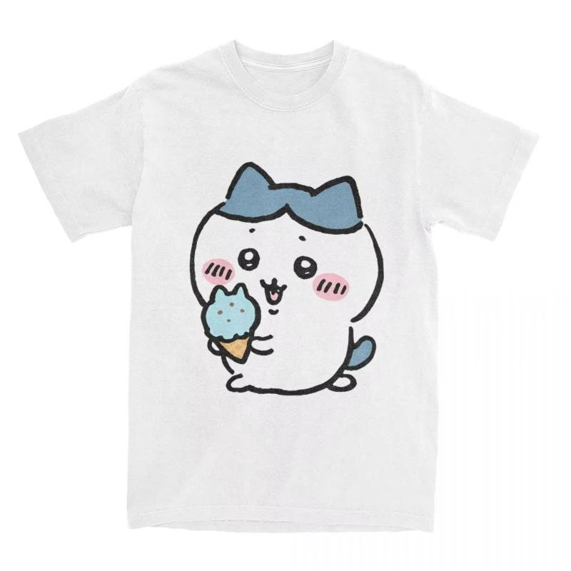 Chiikawa Cartoon TShirts Unisex Women Crewneck Cotton T Shirts Short Sleeve Tees Classic Clothes Breathable Soft