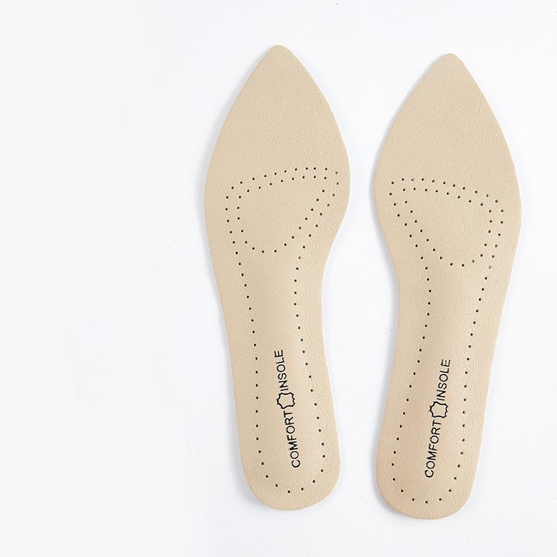 Solette Autoadesive Traspiranti in Pelle di Vacchetta da Donna - Assorbono il Sudore, Antiscivolo, Comfort per Tacchi Alti e Scarpe in Pelle