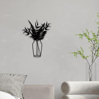 1 adet Vazo Temalı Dekor - Bar, Mutfak, Yemek Odası, Ofis ve Lobi için Muhteşem Duvar Sanatı Dekorasyonları, Demir Sanat Geliştirme