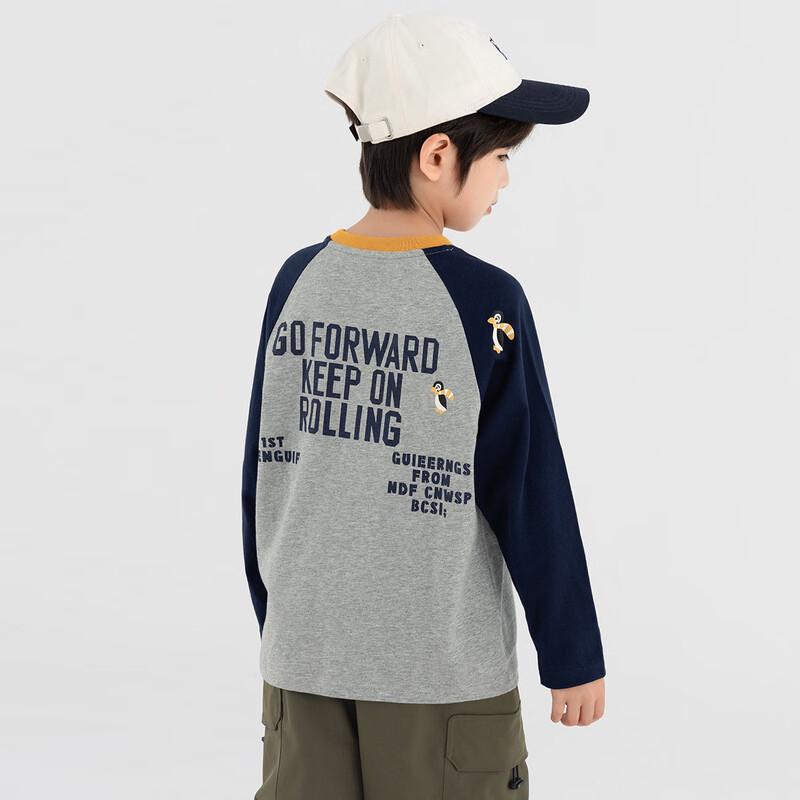 Boys  Penguin Print Raglan Long-Sleeve T-Shirt 130
