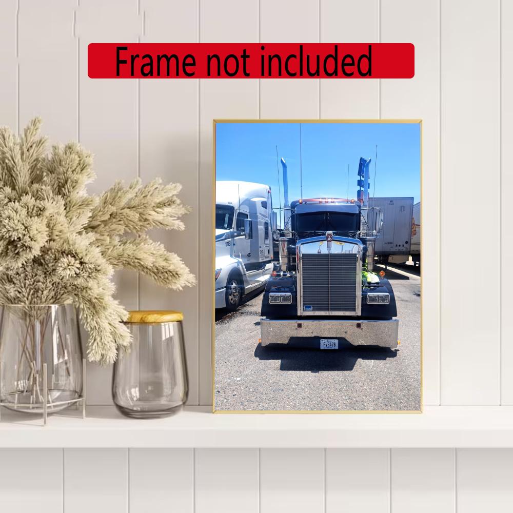 Kenworth 5D Diy Diamond Painting Round Diamond Diy Frameless Holiday Artwork Suitable For Home Office Wall Decoration