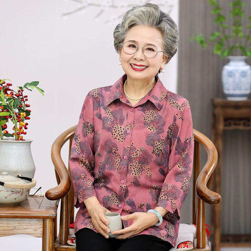 

Sifen Floral Print Seven-Sleeve Cardigan Shirt for Women 3XL