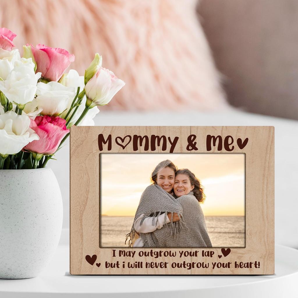 Mommy And Me Mom Picture Frame Wooden Photo Frames 4x6 for Mothers Day Picture Frame Desk Pictures Frames for Mother's Day Decorations for Mothers