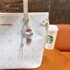 Ins Style Embossed Acrylic Coffee Keychain Pendant Accessories