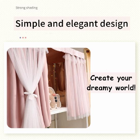 Dorm Home Bunk Bed Curtain Cloth Solid Thicken Bed Canopy Students Privacy Bed Shading Curtain Tent Lightproof Breathable Blackout Bedding Canopy