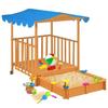Children's Playhouse and Sandbox In Blue Fir Wood with UV50 Protection Roof - VidaXL