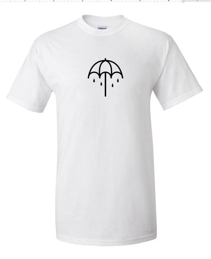 

Bring me the horizon Umbrella Logo Rock Band Men s White T-Shirt Cotton Shirt M