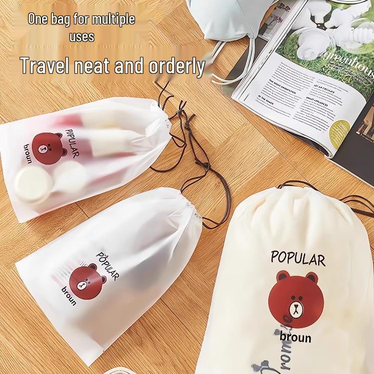 Little Bear Frosted Drawstring Shoe & Travel Storage Bag
