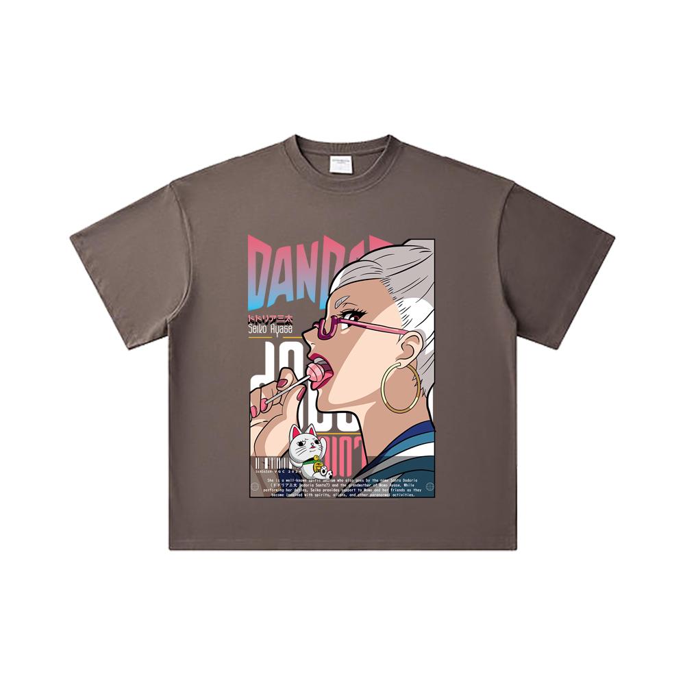 260 GSM Double Yarn 32 Count 100% Cotton DanDaDan V10 Seiko Print Unisex Heavy Cotton T Shirt
