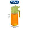 Large Capacity Glass Oil Dispenser with Handle - Side Opening, Non-Drip, Pressing Atomization for Kitchen Use