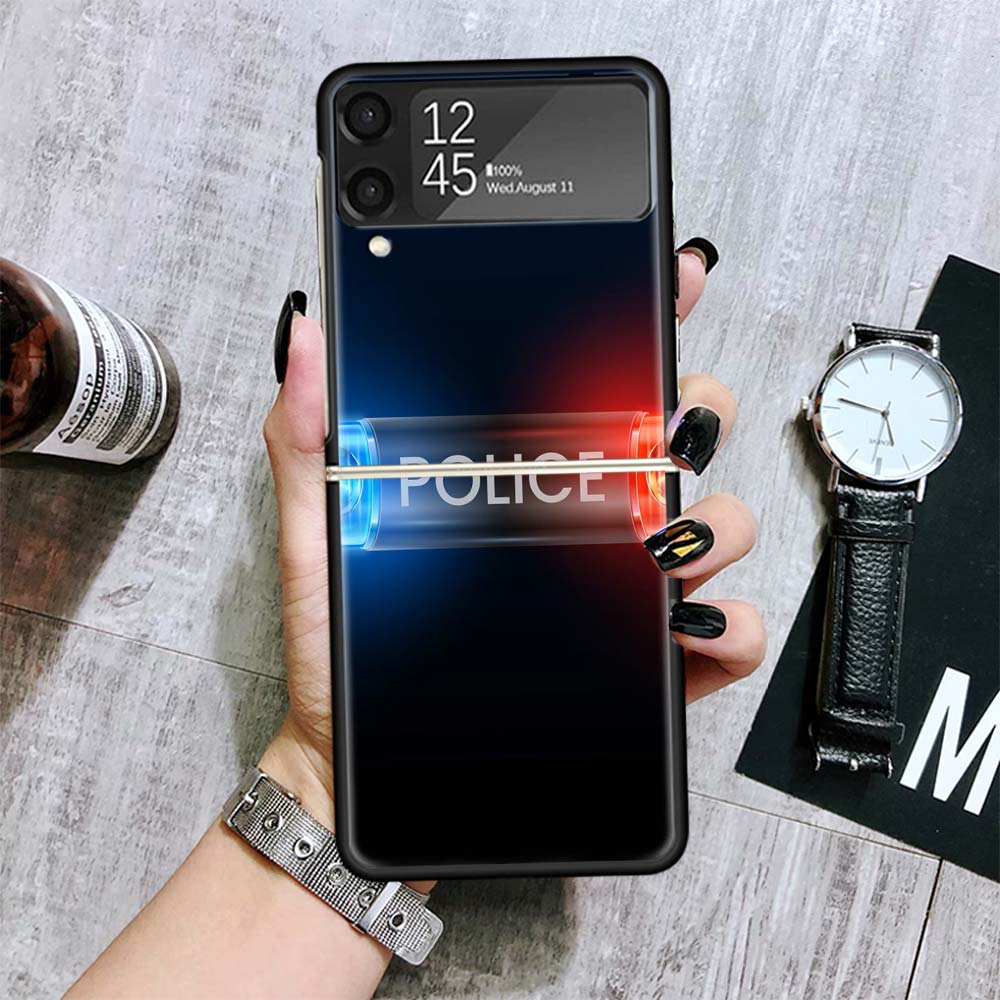 Police SWAT FBI Cases For Samsung Galaxy Z Flip 4 5 6 7 3 Z Flip7 Flip6 Flip4 Flip5 Flip3 5G Hard Shockproof Fundas Cover Galaxy