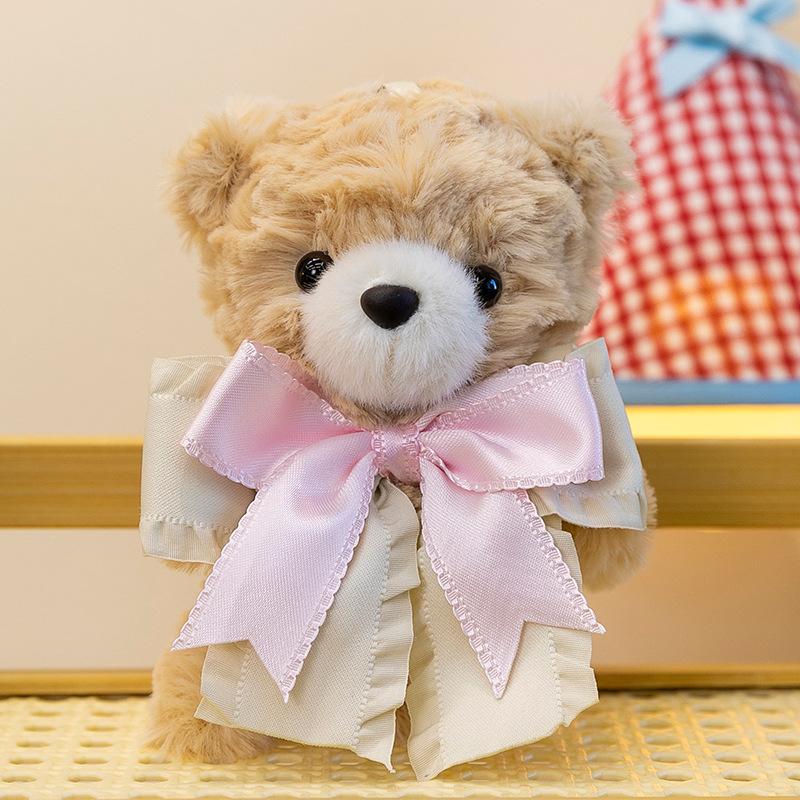 Cartoon Bow Bear Bella Plush Toys for Girls Backpack Pendant Teddy Bear Keychain Event Gift