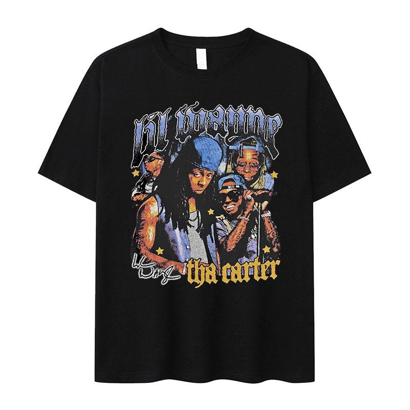 

90s Vintage Lil Wayne Graphic T Shirts Rap Men s Hip Hop Gothic Clothing T-shirt Y2k Unisex High Quality Cotton TShirt - Men ... 5XL різнокольоровий