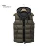 Men Vest Coat Hooded Drawstring Sleeveless Zipper Placket Waistcoat with Pockets Solid Color Thickened Quilted Vest Coat