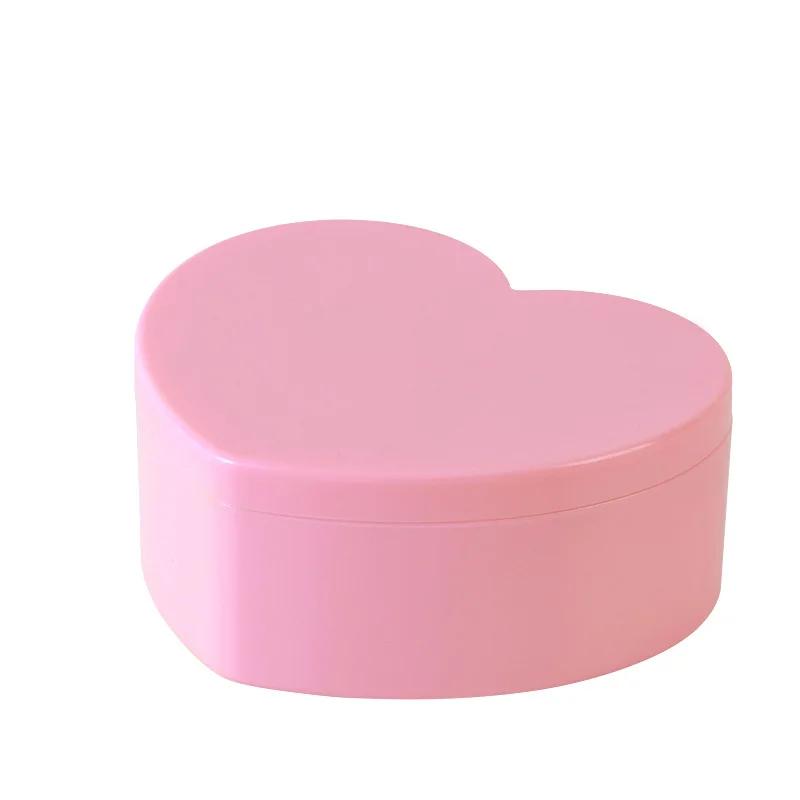 Pink girl heart makeup jewelry storage box desktop love jewelry box double mirror storage box in student dormitory