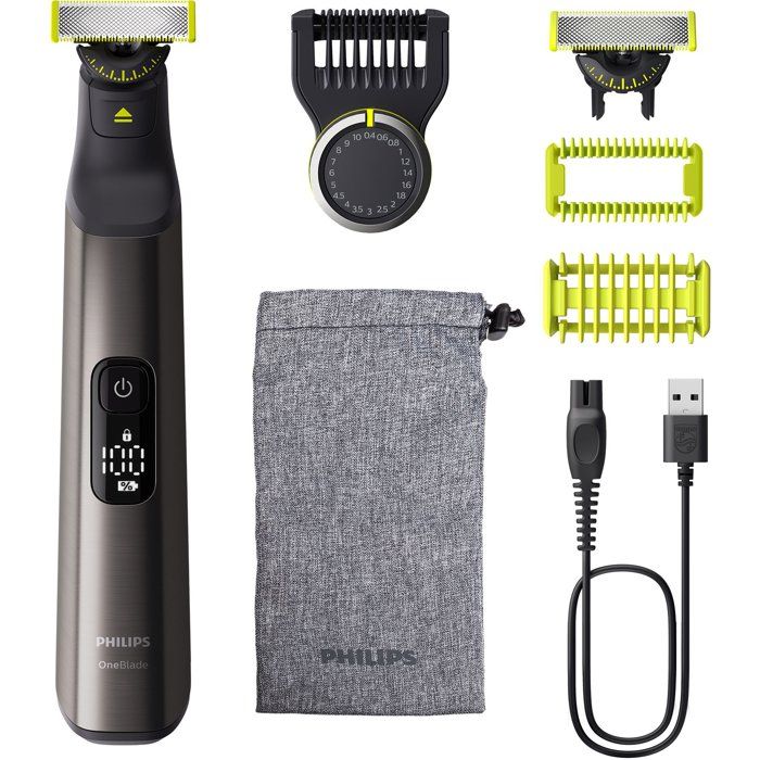 Aparador de barba & corpo - PHILIPS - OneBlade Pro 360 - 2 lâminas - Pente 14 em 1 - Autonomia 90 min