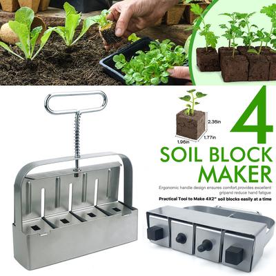 New Handheld Seedling Soil Block Maker 2 Inch Soils Blocking Tool for Garden Prep Seedlings Cuttings Greenhouse Garden Supplies