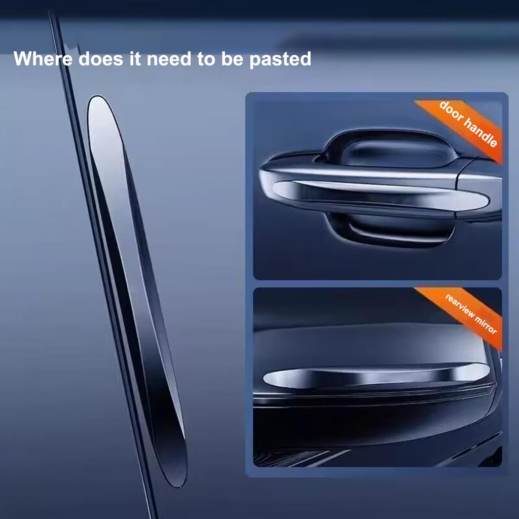 2/4Pcs Car Anti-collision Strip Clear Black Self-adhesive Flexible Reusable Universal SUV Truck Auto Body Door Side Rearview Mirror Bumper Protector