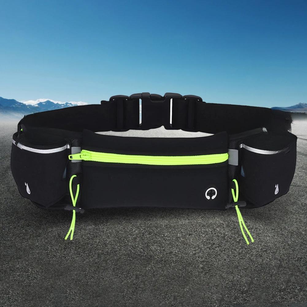 Hydration Running Belt with Multiple Pockets Holder Adjustable Strap Exercise Waist Pouch for Men and Women