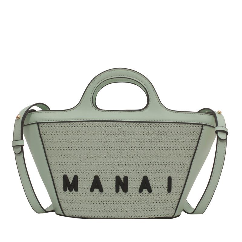 Fashion Hotest Hotest Straw Bag Bucket Bag Big Rattan Shoulder Bags Large Capacity Woven Bag Hand-Made Handbags