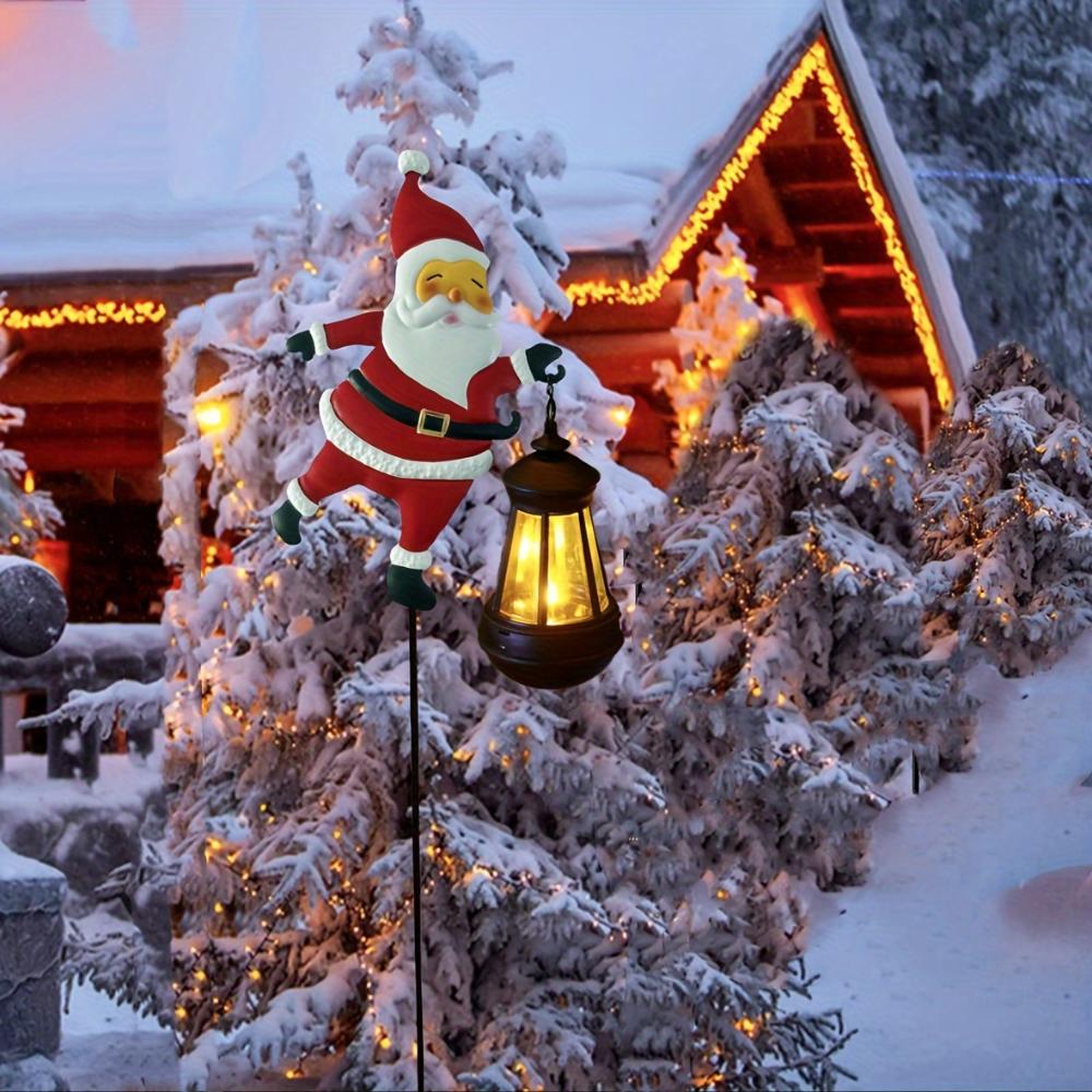 Solar Christmas Lights - IP44 Santa LED Garden Decoration,Garden, Lawn Lighting, Suitable for Outdoor,Suitable for Christmas and Halloween Decorations