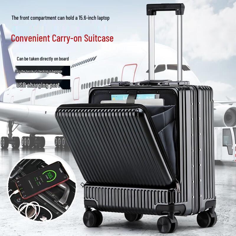 Tymon Front-Opening Aluminum Frame Spinner Suitcase