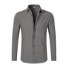 Camisa Casual de Cuatro Estaciones para Hombre Corte Slim Edición Negocios Diseño de Cremallera Anti-Acceso