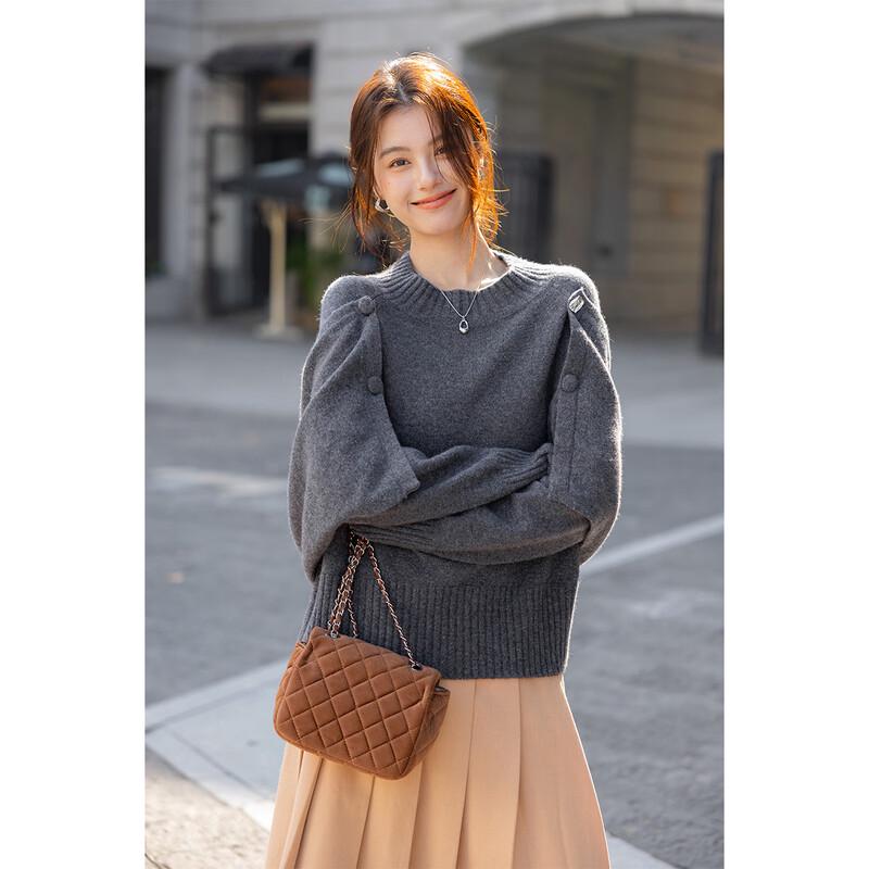 ITISF4 Women's Relaxed Fit 100% Wool Sweater