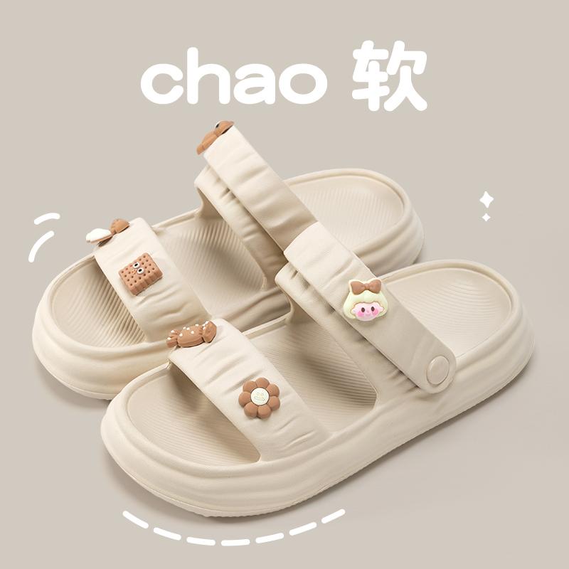 

Модные женские летние тапочки Женские модные уличные сандалии 2 способа носки Мягкие EVA Домашние уличные туфли на платформе Пляжные сланцы для девочек 35-36(Fit 22-22.5cm) хаки