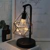 Retro Iron Art LED Night Light Geometric Desk Lighting Bedside Lamp Classic Iron Home Living Room Coffee Bar Decor Ambience Lamp