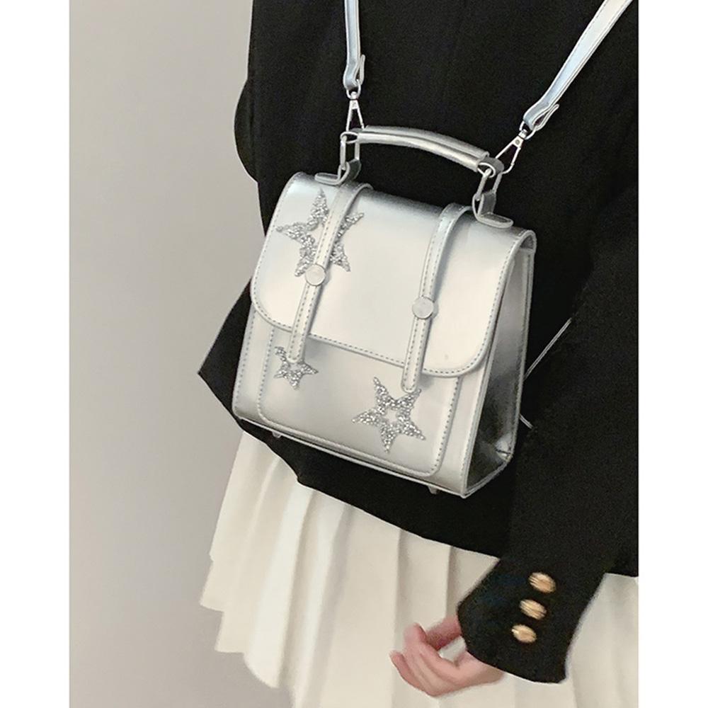 Rucsac la Modă Geantă de Damă Nou PU Designer Stea Argintiu Versatil Rucsac Casual Geantă de Mână Geantă de Umăr