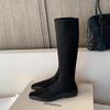 Spot second hair! Grape mother same shoes fashionable comic legs temperament square head flat bottom bare boots bag legs thin boots women